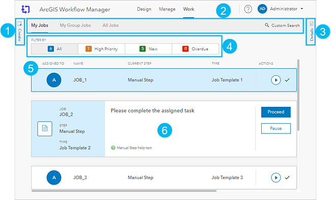 Work page overview Work page overview